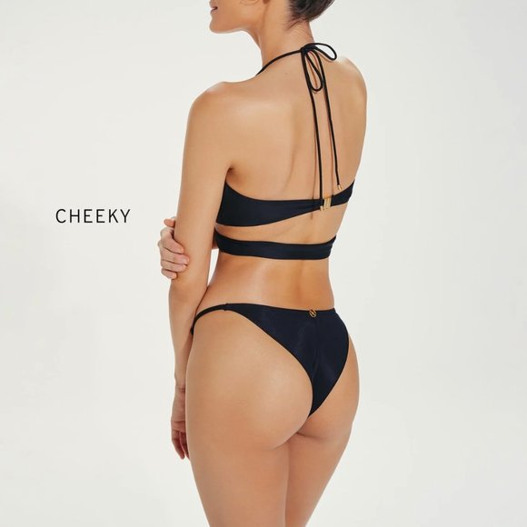 ViX Swimwear Solid Black GI Detail Cheeky Bikini Bottom in Black - $116 - NEW - Picture 4 of 10